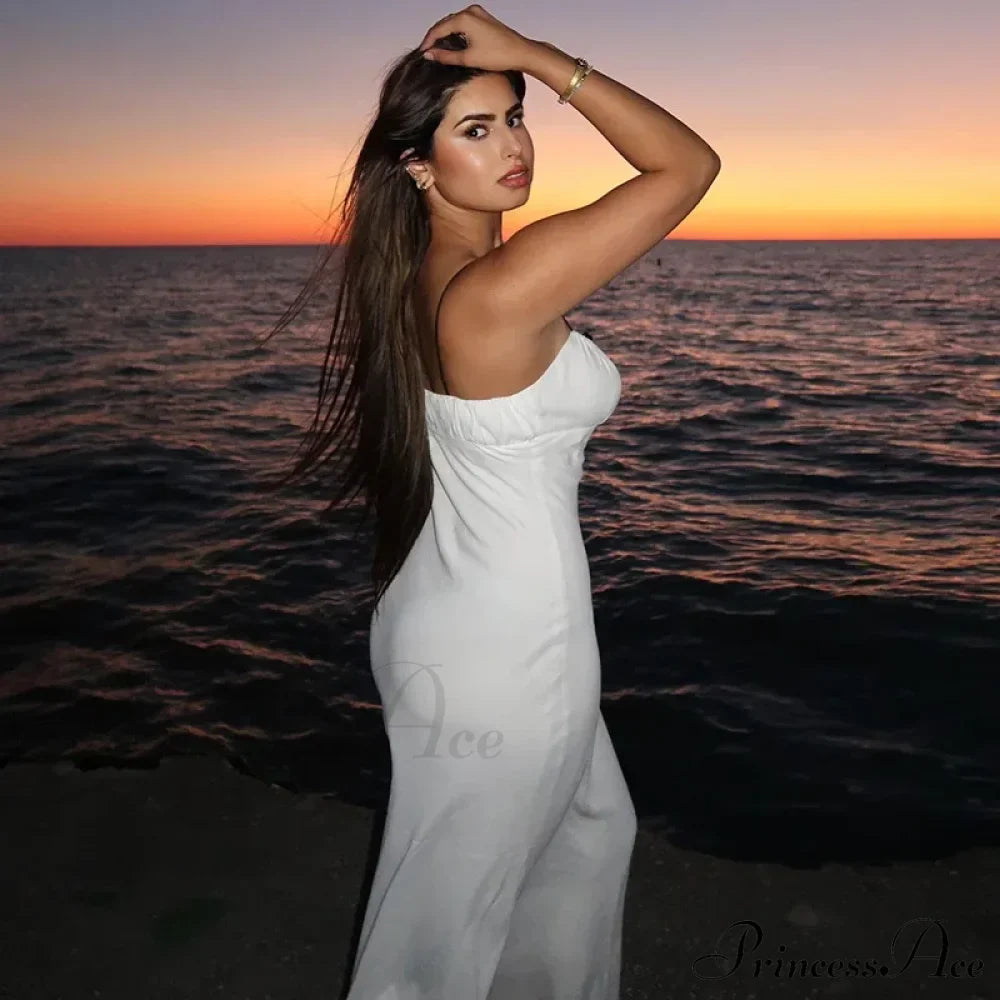 Spaghetti Strap Detail Long Sleeveless Club Party Midi Dress image 4