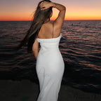 Spaghetti Strap Detail Long Sleeveless Club Party Midi Dress image 2