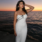 Spaghetti Strap Detail Long Sleeveless Club Party Midi Dress image 3