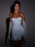 Spaghetti Strap Glitter Club Mini Dress image 4