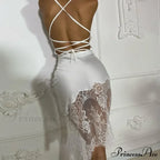 Spaghetti Strap Lace Bandaged Backless Elegant Nightclub Stylish Midi Dress image 5