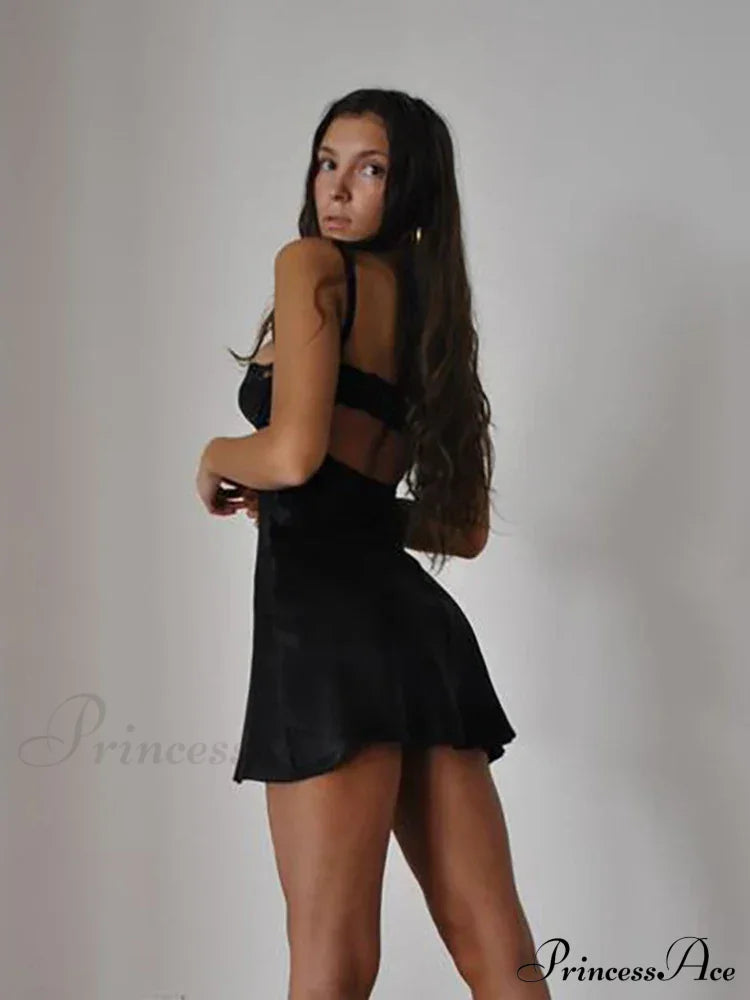 Spaghetti Strap Lace Sleeveless Sexy Backless Mini Dress image 5