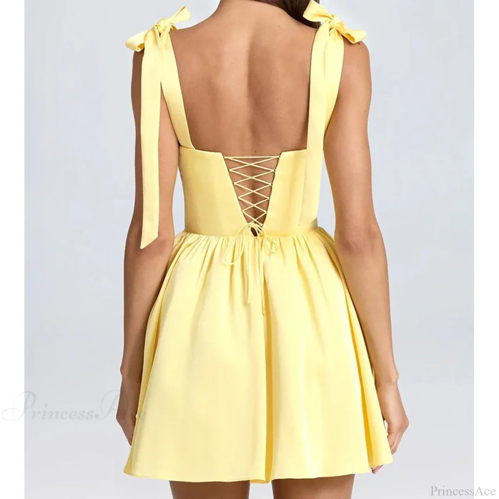 Spaghetti Strap Lace-Up Mini Dress image 2