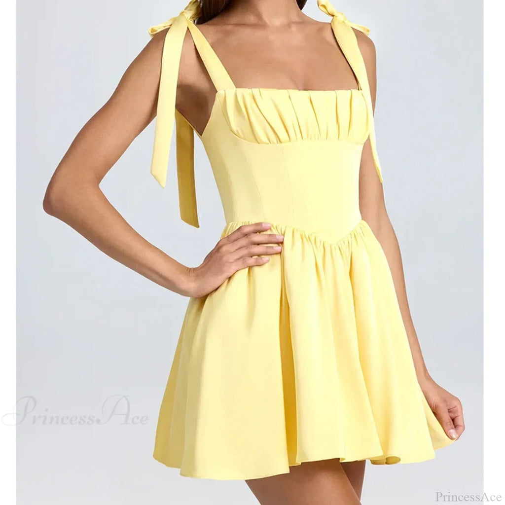 Spaghetti Strap Lace-Up Mini Dress image 1