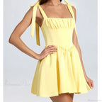 Spaghetti Strap Lace-Up Mini Dress image 1