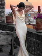 Spaghetti Strap Satin Fashion Maxi Dress image 5