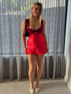 Spaghetti Strap Satin Mini Dress image 3