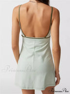 Spaghetti Strap Sleeveless Summer Cutout Backless Party Mini Dress image 4