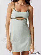 Spaghetti Strap Sleeveless Summer Cutout Backless Party Mini Dress image 3