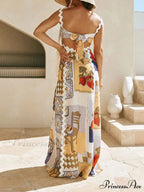 Spaghetti Strap Stylish Printed Maxi Dress image 2