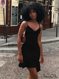 Spaghetti Straps Ruffles Mini Club Party Sleeveless Slip Summer Sun Midi Dress image 4