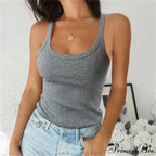 Spaghetti Vest Quality Knitted Camis U-neck Tank Tops image 1