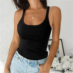 Spaghetti Vest Quality Knitted Camis U-neck Tank Tops image 5