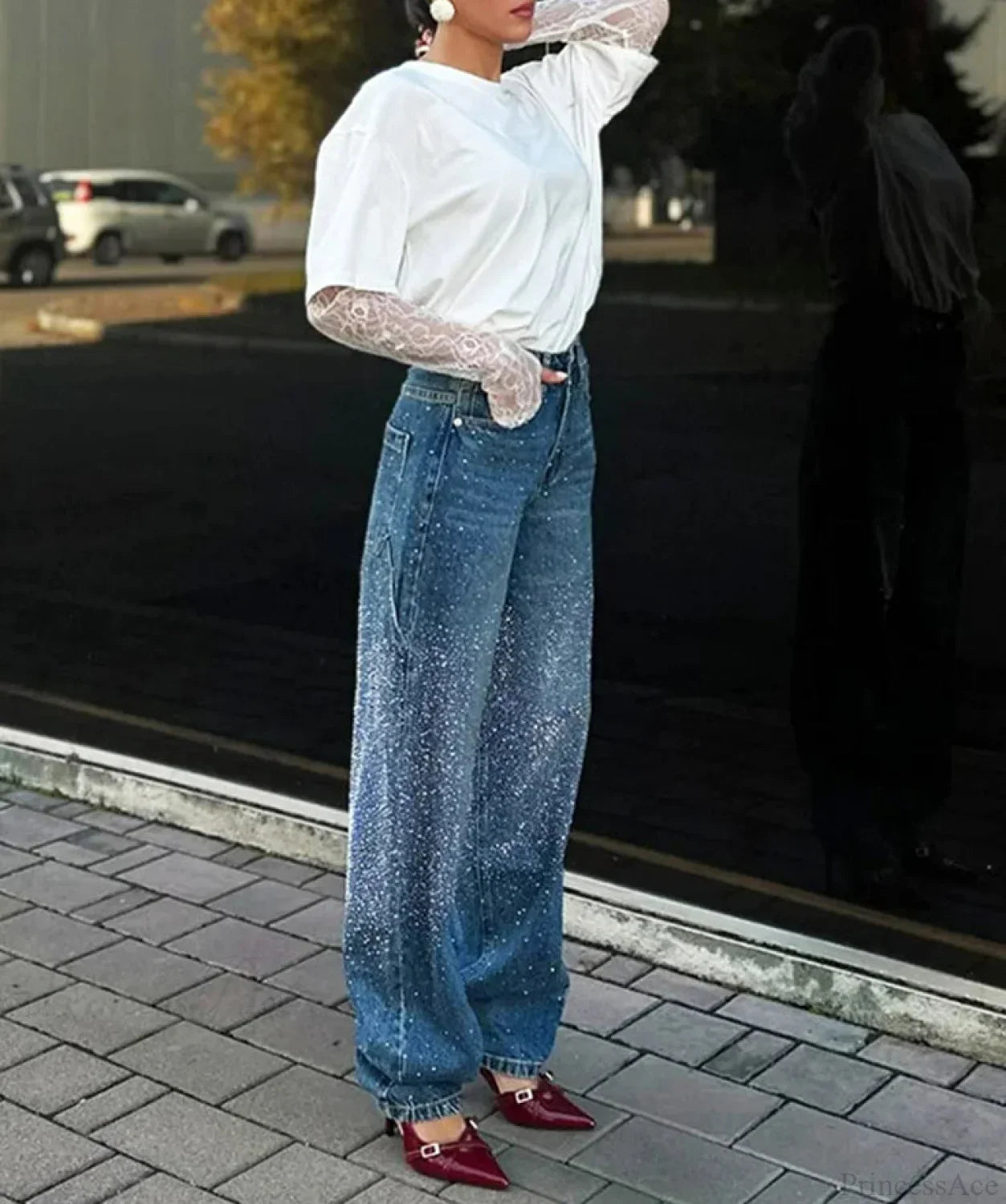 Sparkling Gothic Tall Waist Denim Pant image 2