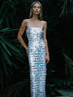 Sparkling Sexy Slim Sequin Dress Spaghetti Strap Sleeveless Sling Party Dress image 1