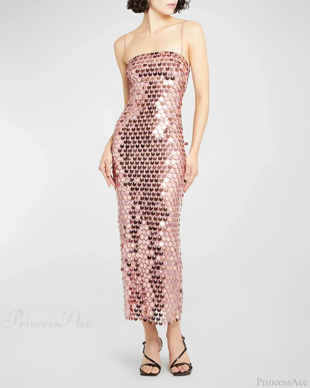 Sparkling Sexy Slim Sequin Dress Spaghetti Strap Sleeveless Sling Party Dress image 5