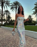 Sparkling Sexy Slim Sequin Dress Spaghetti Strap Sleeveless Sling Party Dress image 7