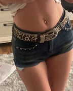 Sparkling Skull Denim Short image 1