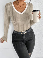 Spice Girl Sexy Thin V-Neck Design Personality T-shirt Women image 6