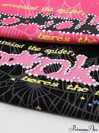 Spider Web Letter Print Fleece Cotton Thick Hoodie image 5