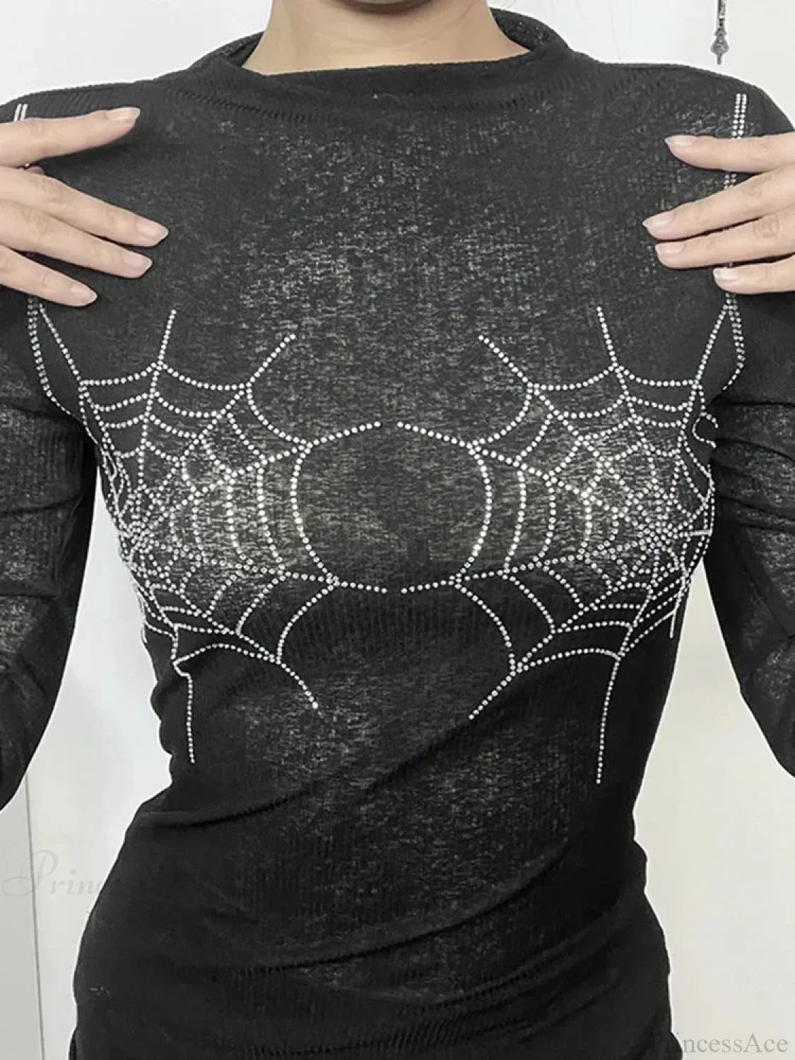 Spider Web Round-neck Knit Top image 2