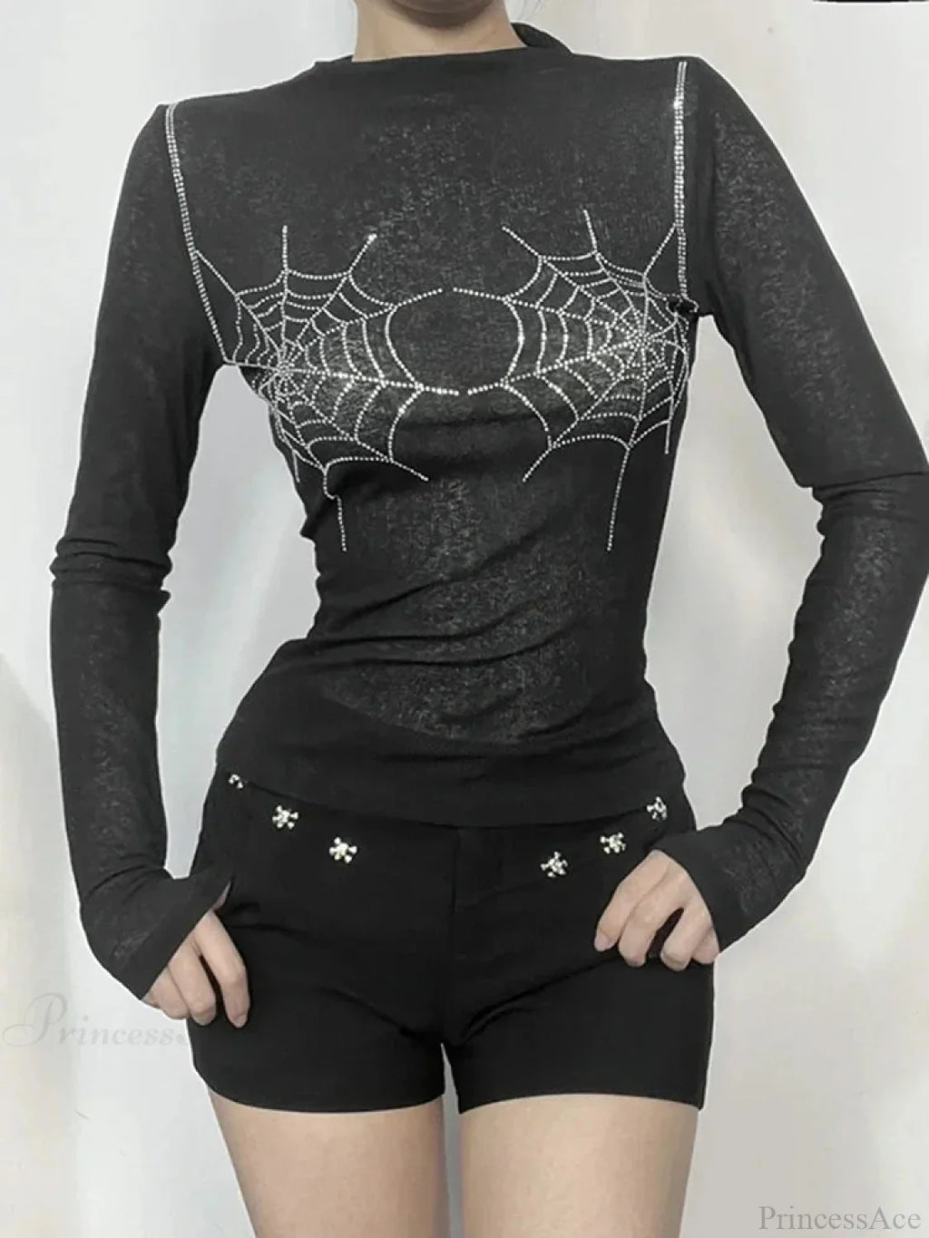 Spider Web Round-neck Knit Top image 1