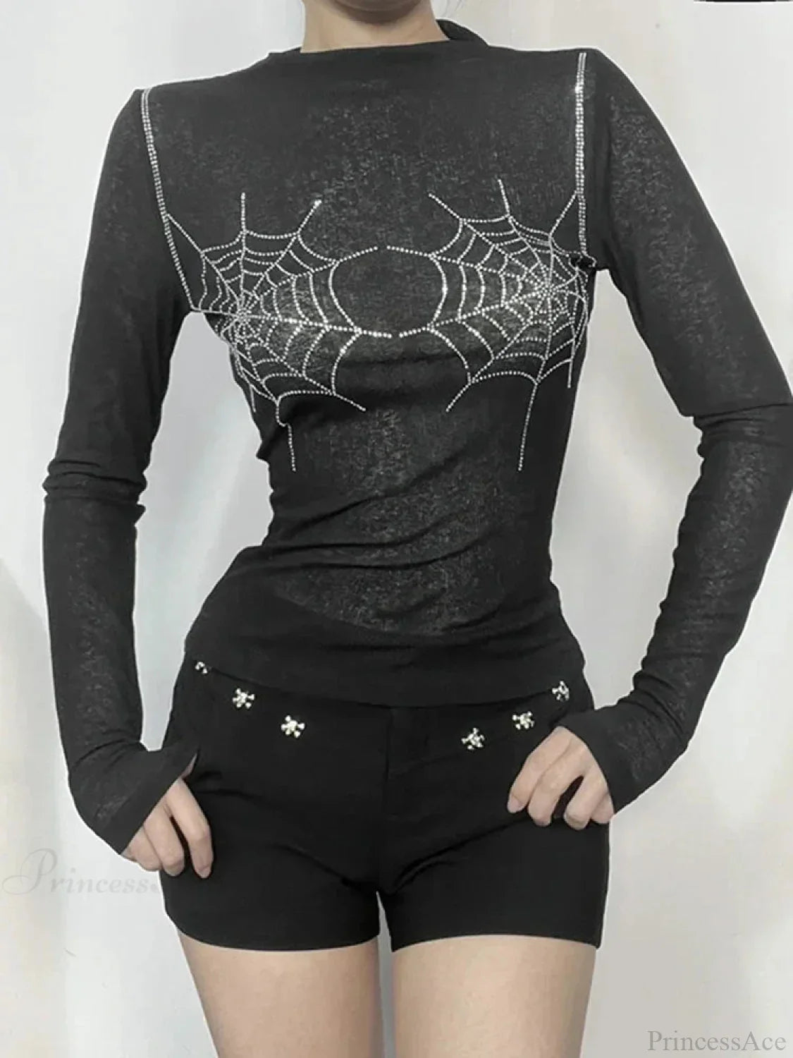 Spider Web Round-neck Knit Top image 1