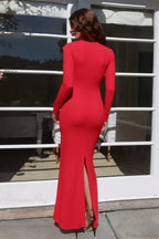 Spliced Lace Waist Cinched Bodycon Maxi Dress image 5