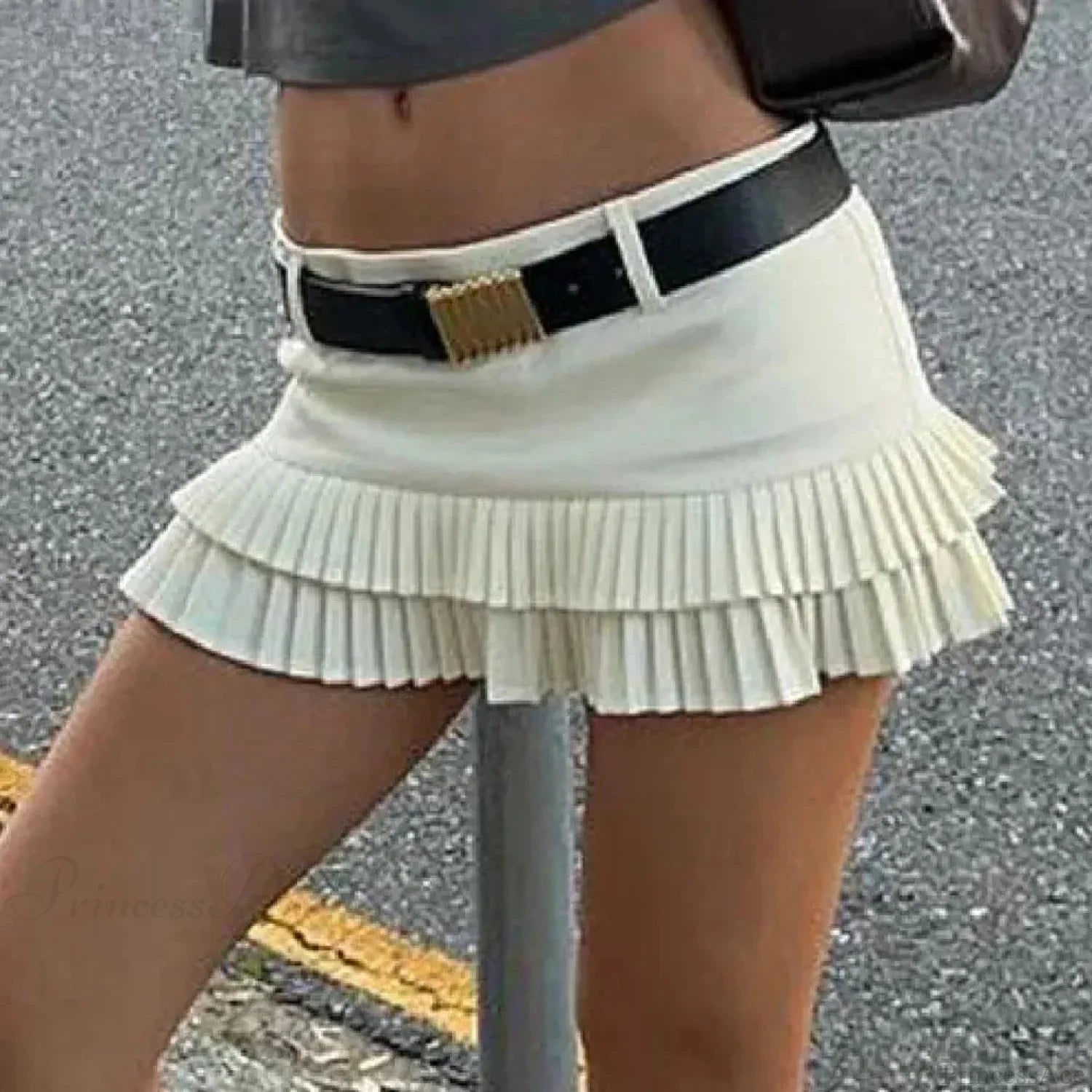 Spliced Pleated Skater Skirt image 1