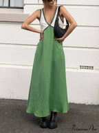 Splicing Chic V-neck Charming Contrasting Color Dress image 5
