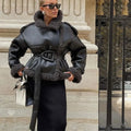 Splicing Thicken Warm Leather Coat image 7