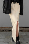 Split High Waist Slim Maxi Skirt image 1