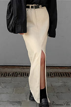 Split High Waist Slim Maxi Skirt image 1