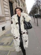 Spotted Leopard Suit Collar Fluffy Coat image 2
