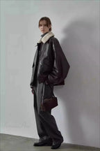 Spring Oversized Faux Leather Coat image 4