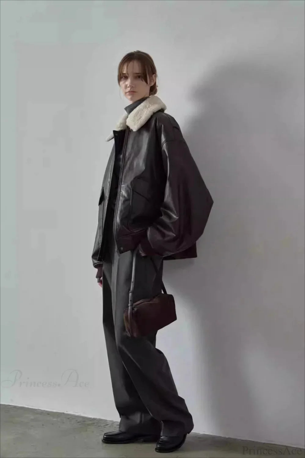 Spring Oversized Faux Leather Coat image 4