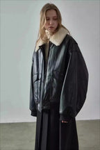 Spring Oversized Faux Leather Coat image 2