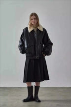 Spring Oversized Faux Leather Coat image 5