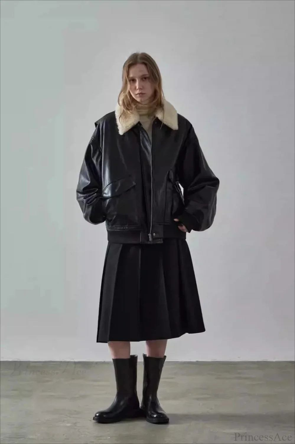Spring Oversized Faux Leather Coat image 5