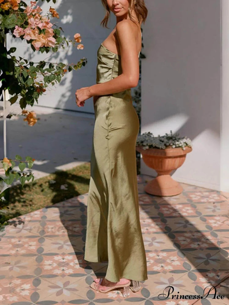 Spring/Summer One Shoulder Charming Gown Waist Maxi Dresses image 4