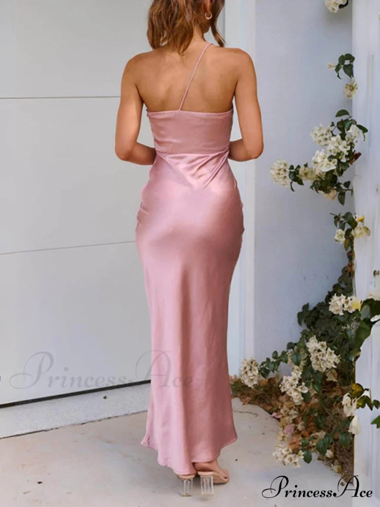 Spring/Summer One Shoulder Charming Gown Waist Maxi Dresses image 6