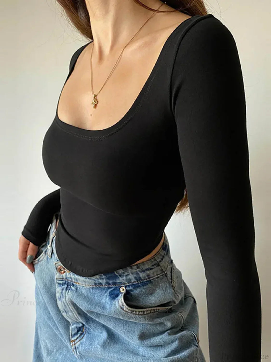 Square Collar Casual Long Sleeve Sweater image 5