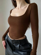 Square Collar Casual Long Sleeve Sweater image 1