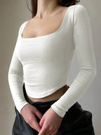 Square Collar Casual Long Sleeve Sweater image 6