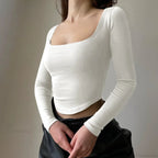 Square Collar Casual Long Sleeve Sweater image 10