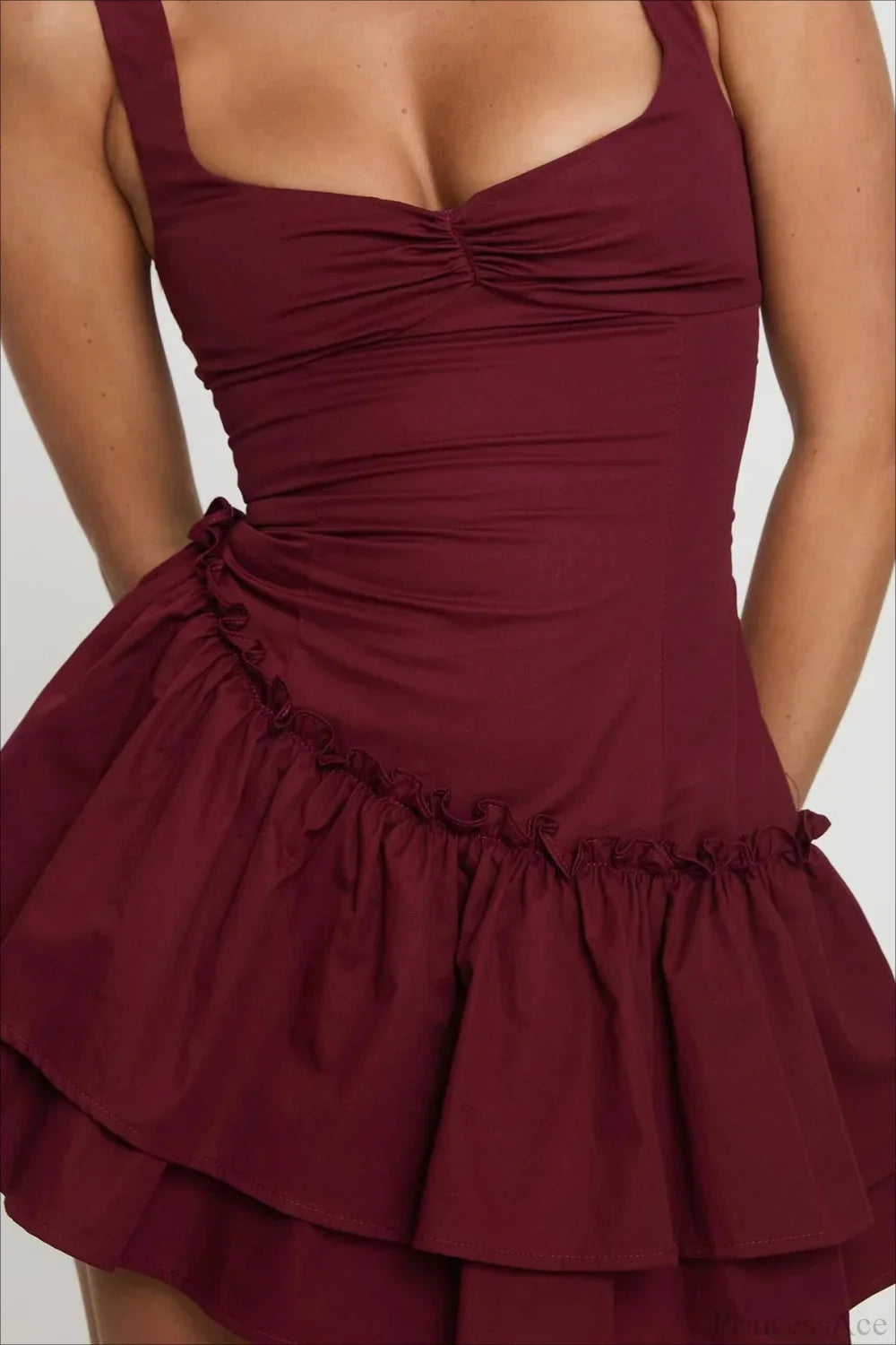 Square Neck High-Waisted Stylish Mini Party Dress image 6