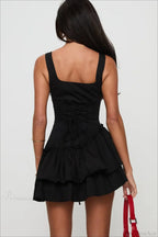 Square Neck High-Waisted Stylish Mini Party Dress image 4