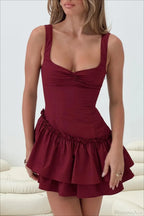 Square Neck High-Waisted Stylish Mini Party Dress image 5