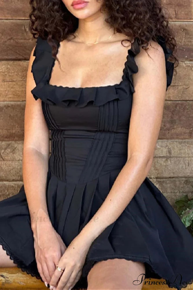 Square Neck Lace Mini Dress image 5