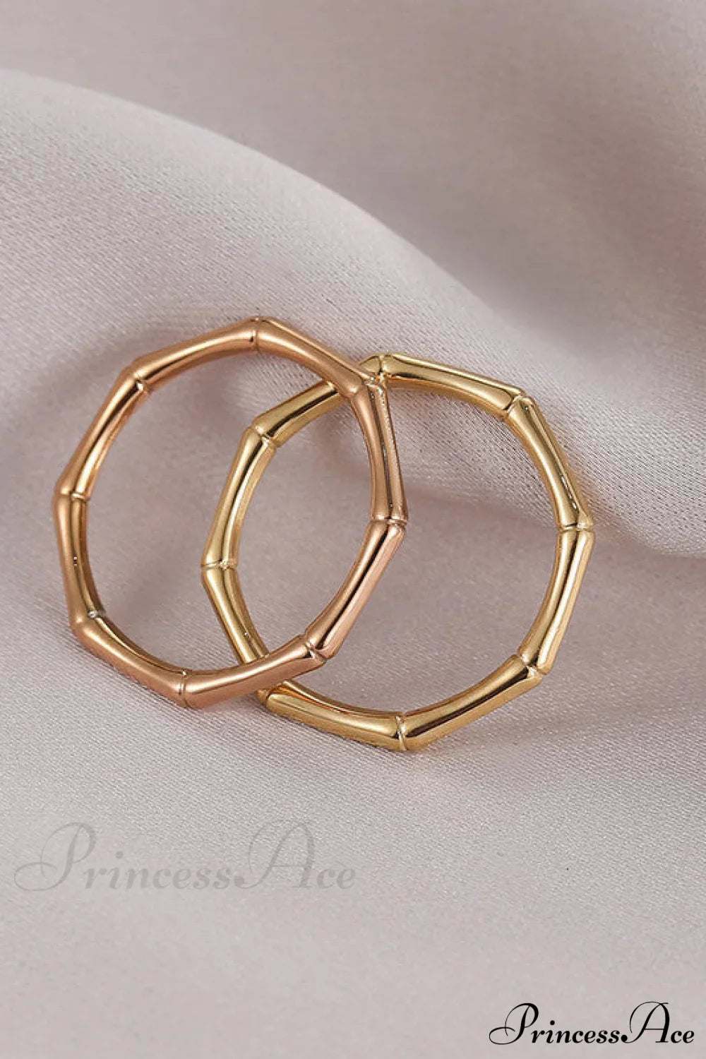 Stainless Steel Bamboo Shape Closed Rings image 1